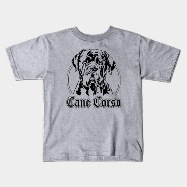 Cane Corso Italiano Dog Portrait Kids T-Shirt by wilsigns